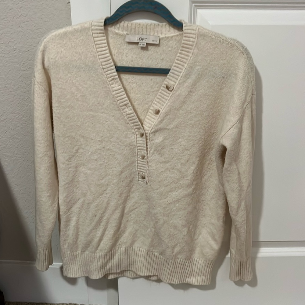 Loft Petites Button Sweater